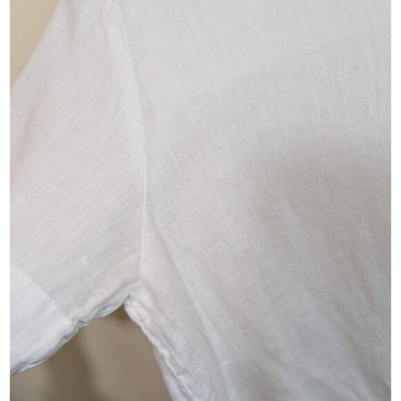 CP Shades Georgia Tie Front Linen Shirt Button Down Beachy Size Medium - Picture 8 of 12